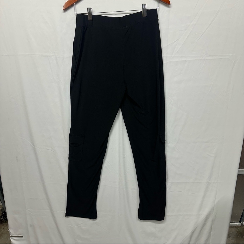 Attitudes by Renee Cargo Pull On Pants Small Black Stretch Pockets - Picture 4 of 9